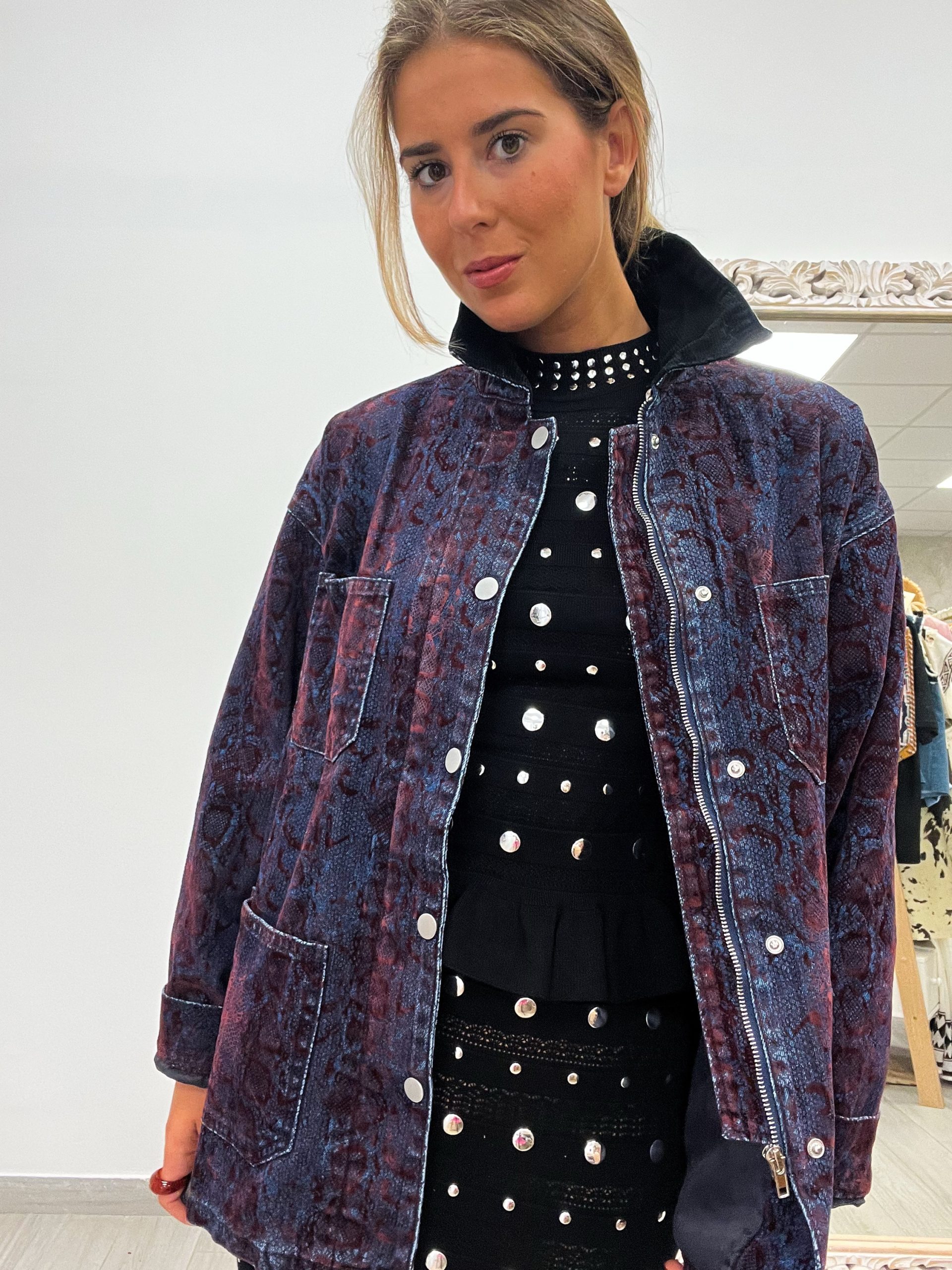 Chaqueta denim MACLA animal print