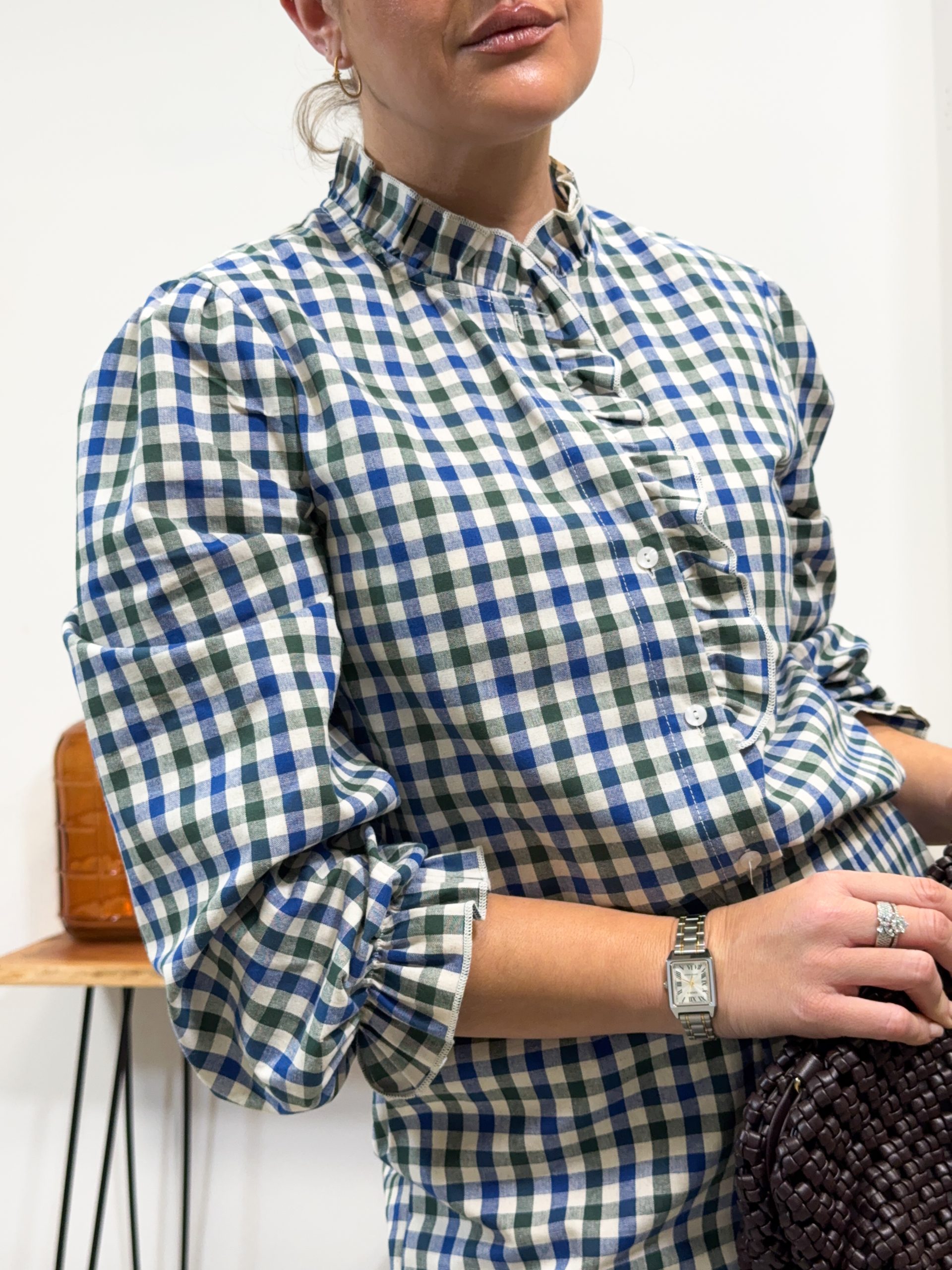 Camisa MORRIS vichy verde y azul