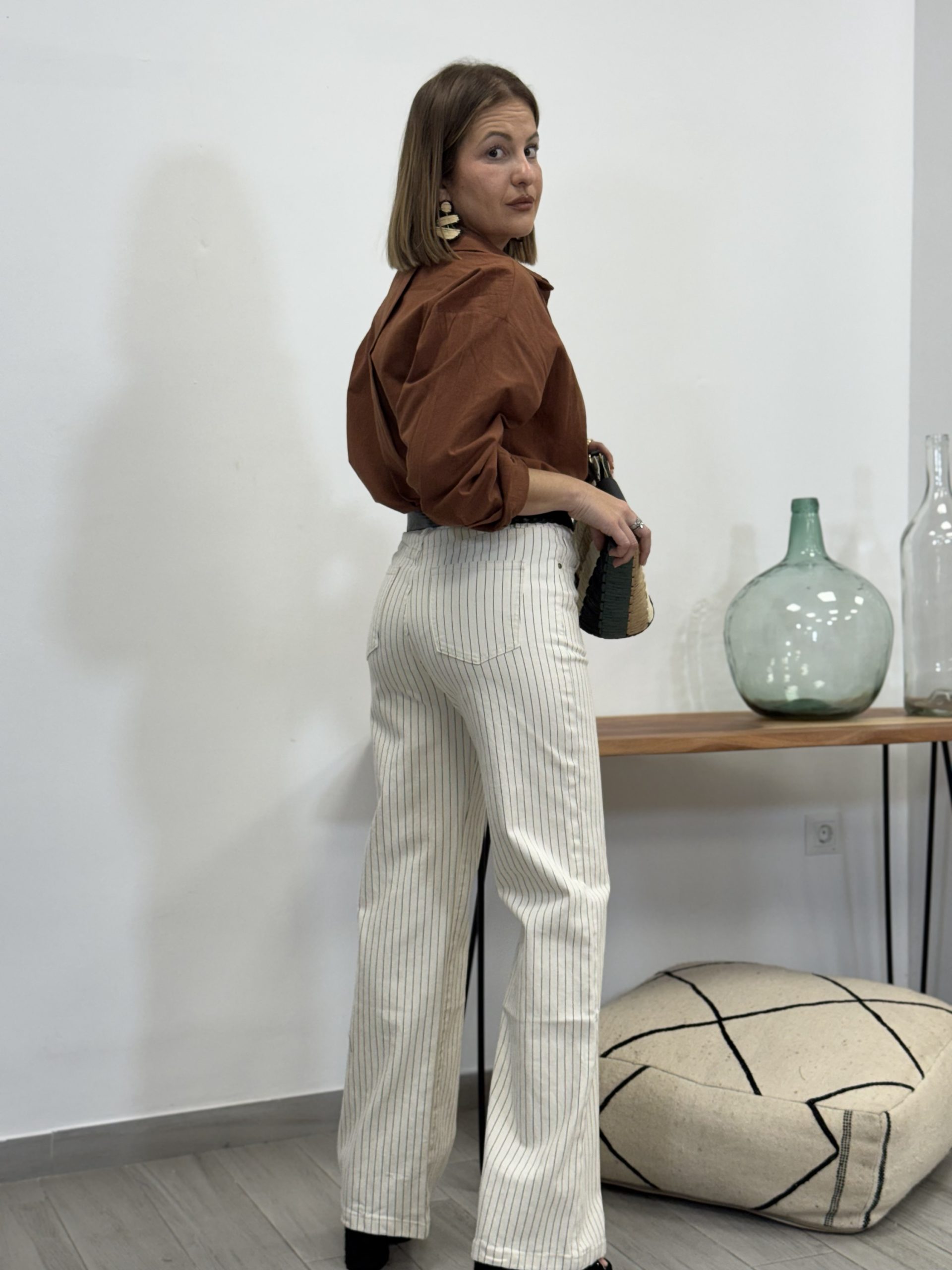 Pantalón rayas wide leg