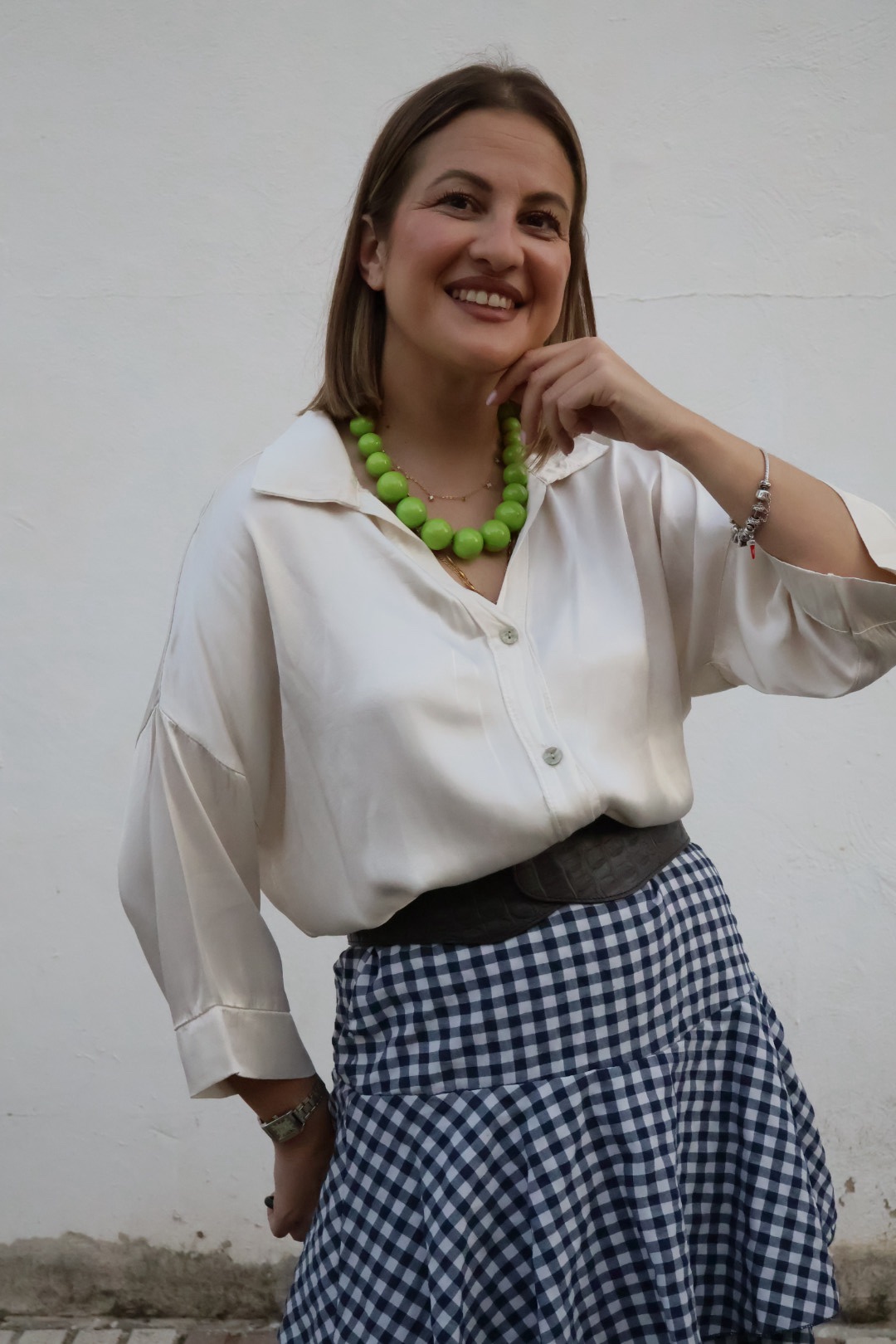 Camisa marfil seda